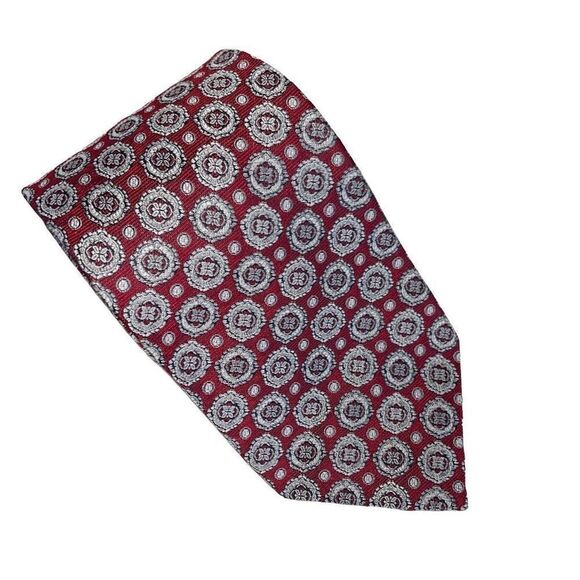 Jos A Bank All Silk Printed Tie - Picture 1 of 4